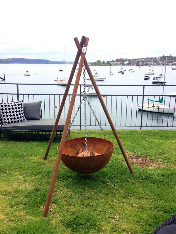 Tripod Fire Pit With Cooking Grill